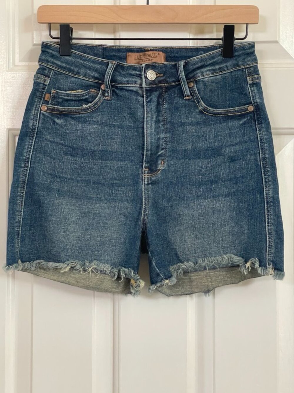 Judy Blue Fresh Bloom Tummy Control High Rise Denim Shorts M